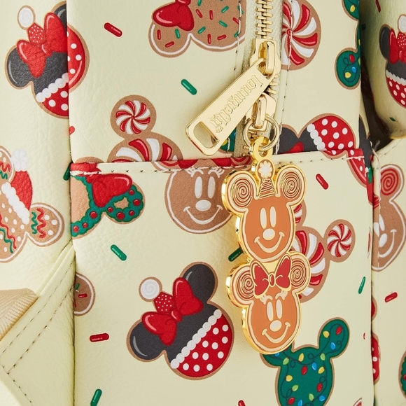 NWT! Christmas Loungefly Disney Mickey Cookie Backpack, wallet and ears set - Picture 6 of 8
